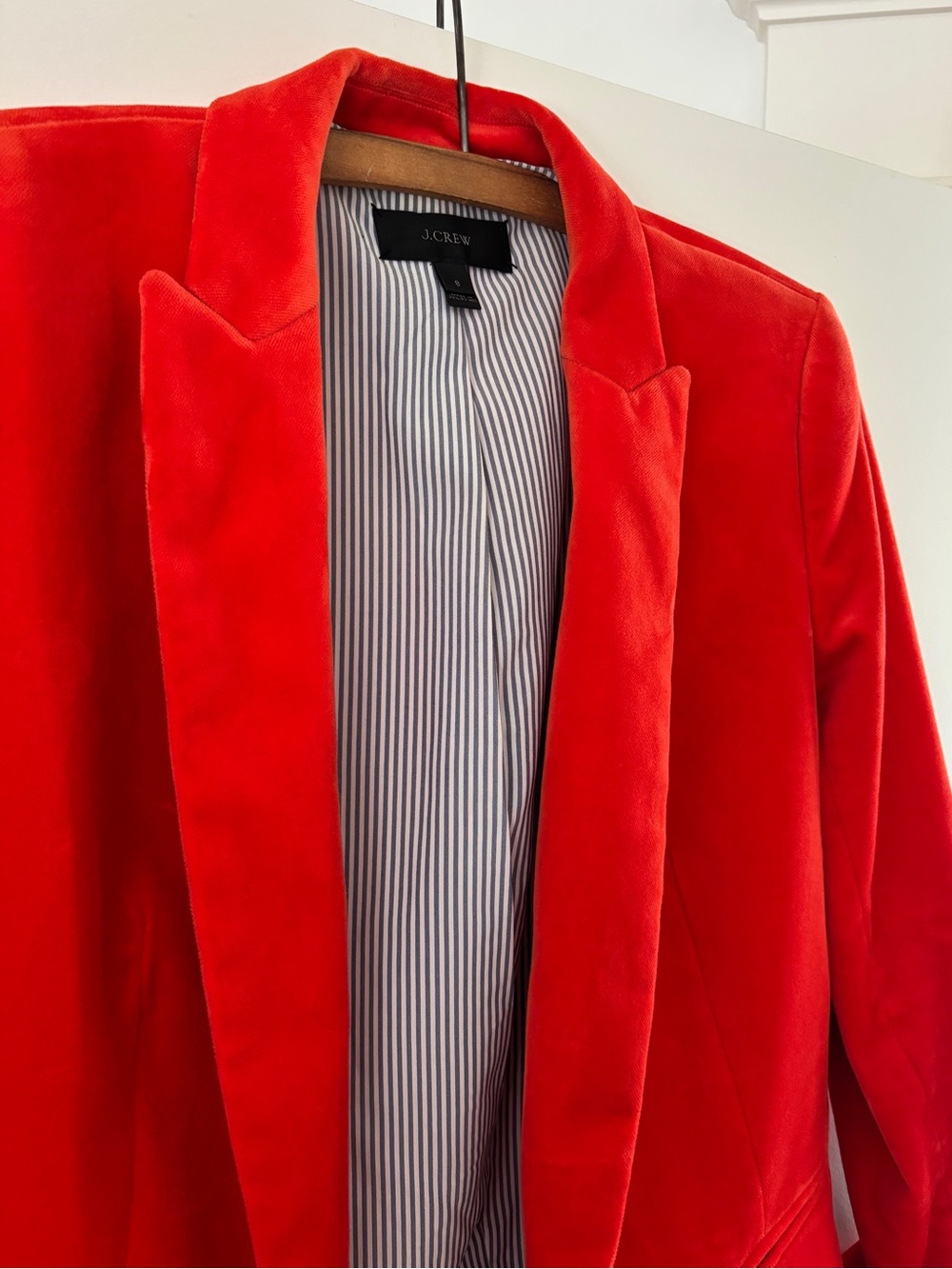 J.Crew Velvet One-Button Blazer G9101 Cinnabar Size 8